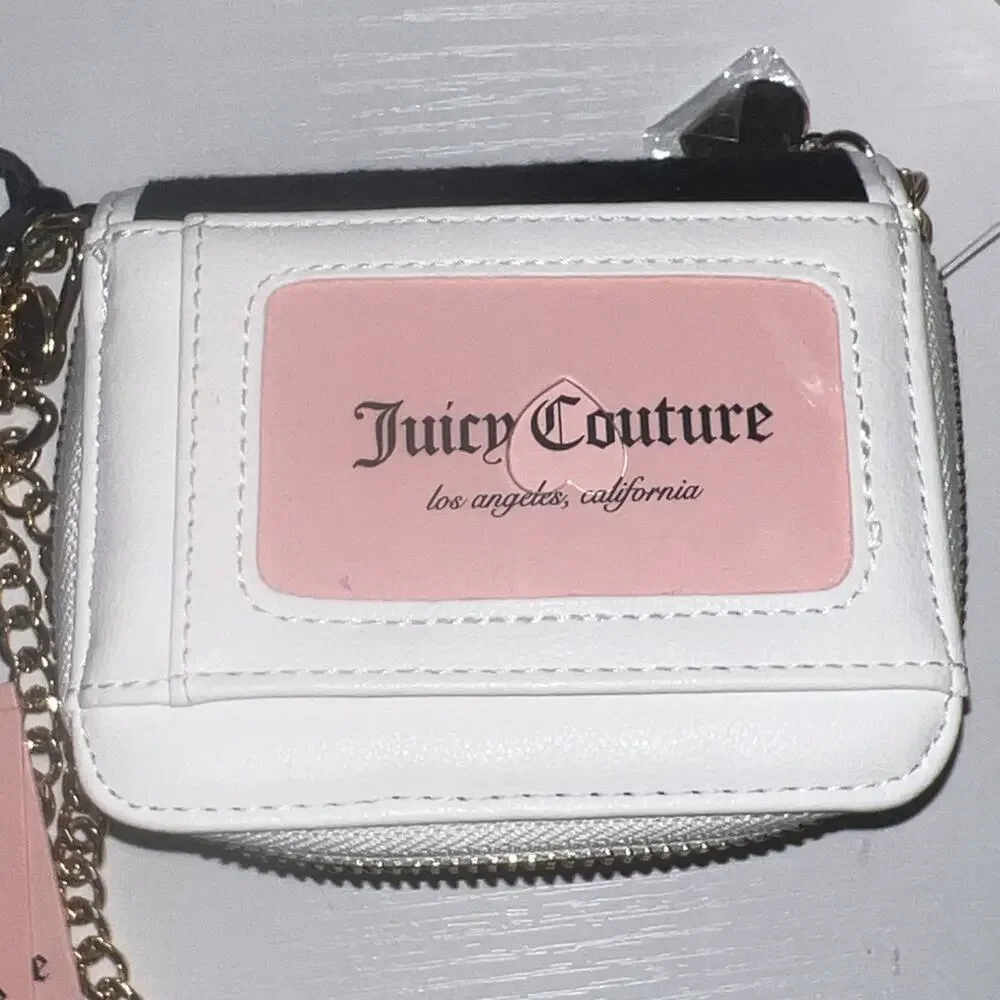 Juicy Couture Liquorice Angel Sweet Juicy L-Zip Card Case Embroidered Accent NWT